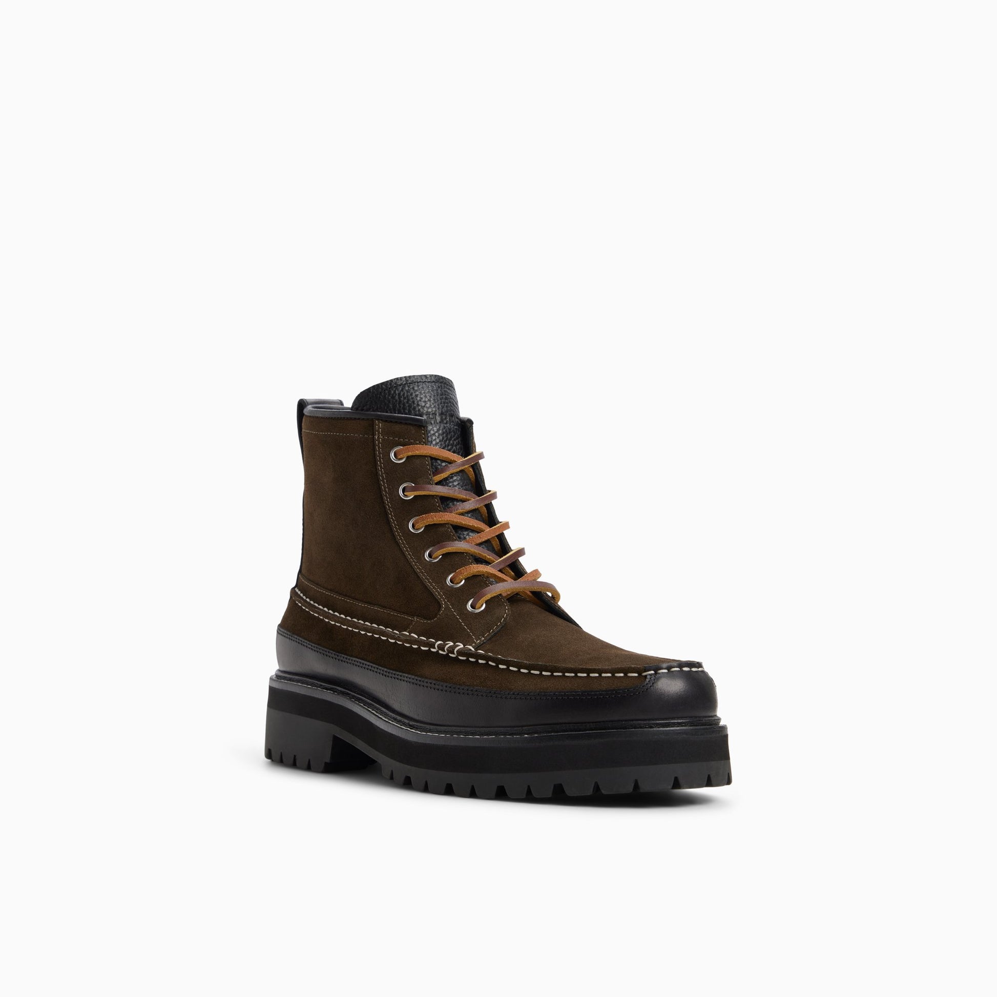 Three-quarter angle of Olive Men's Quail Hunter Lace-Up Boot Lace-Up Boots's back side
