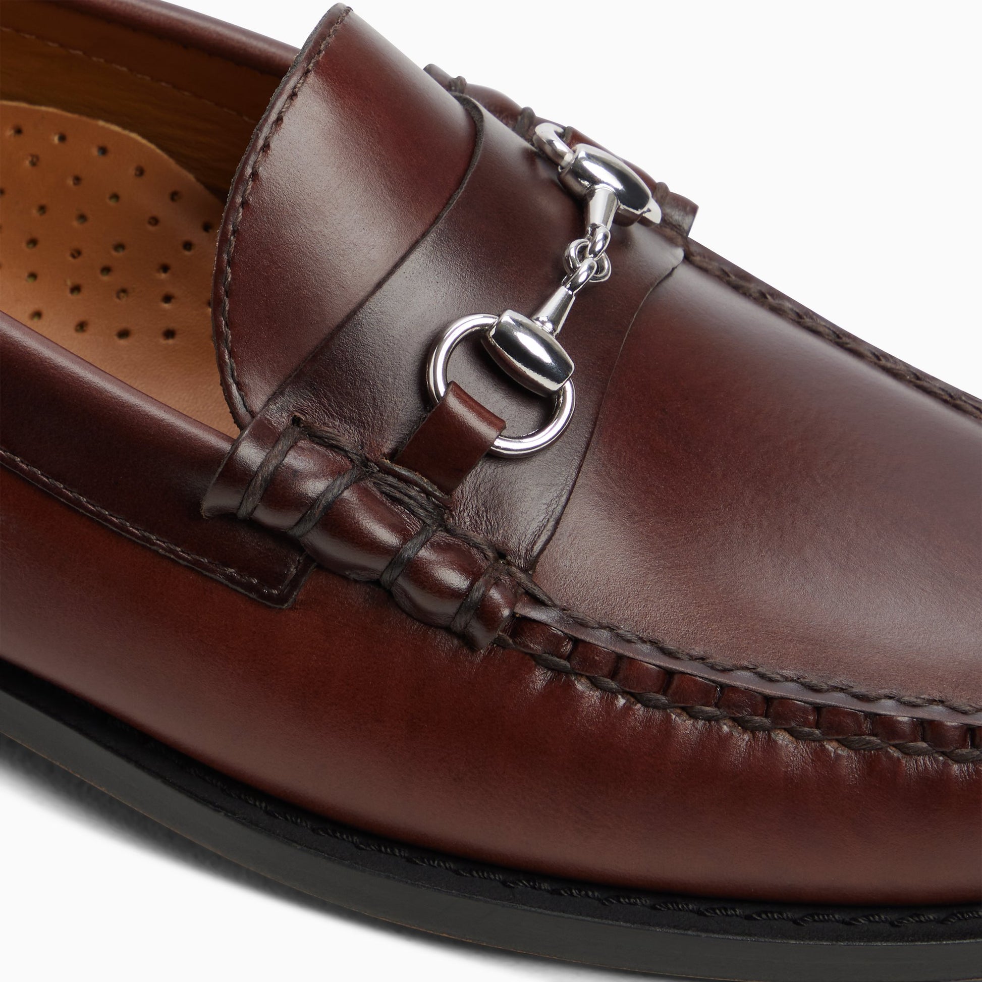 Top-down view of the Open tan Men's Lincoln Bit Weejuns® Penny Loafer Penny Loafers
