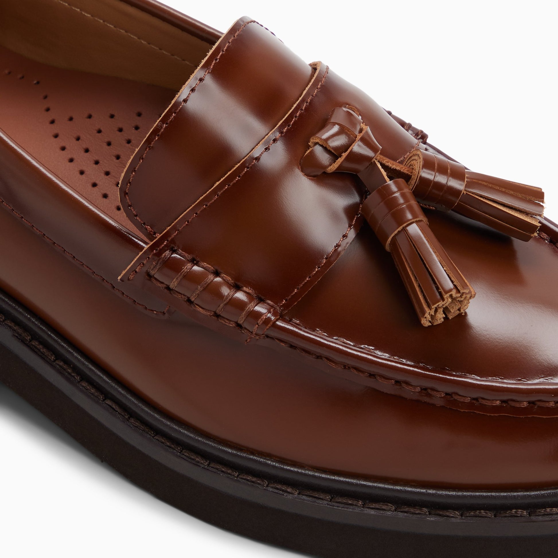 Top-down view of the Light brown Women's Margot Tassel Loafer Tassel Loafers