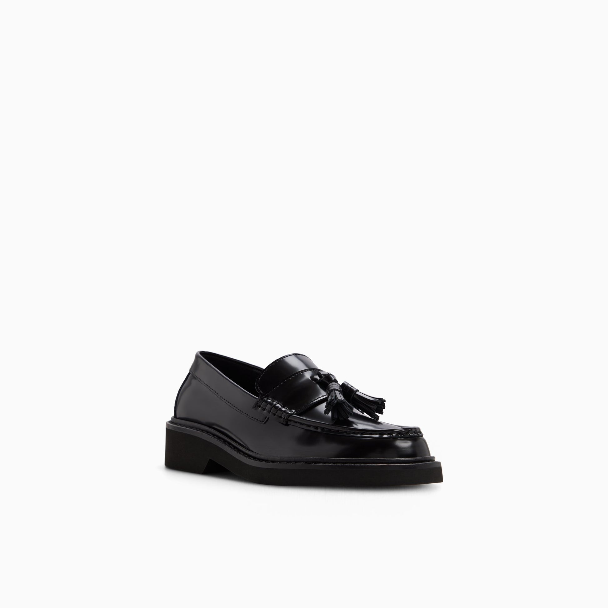 Three-quarter angle of Black Women's Margot Tassel Loafer Tassel Loafers's back side