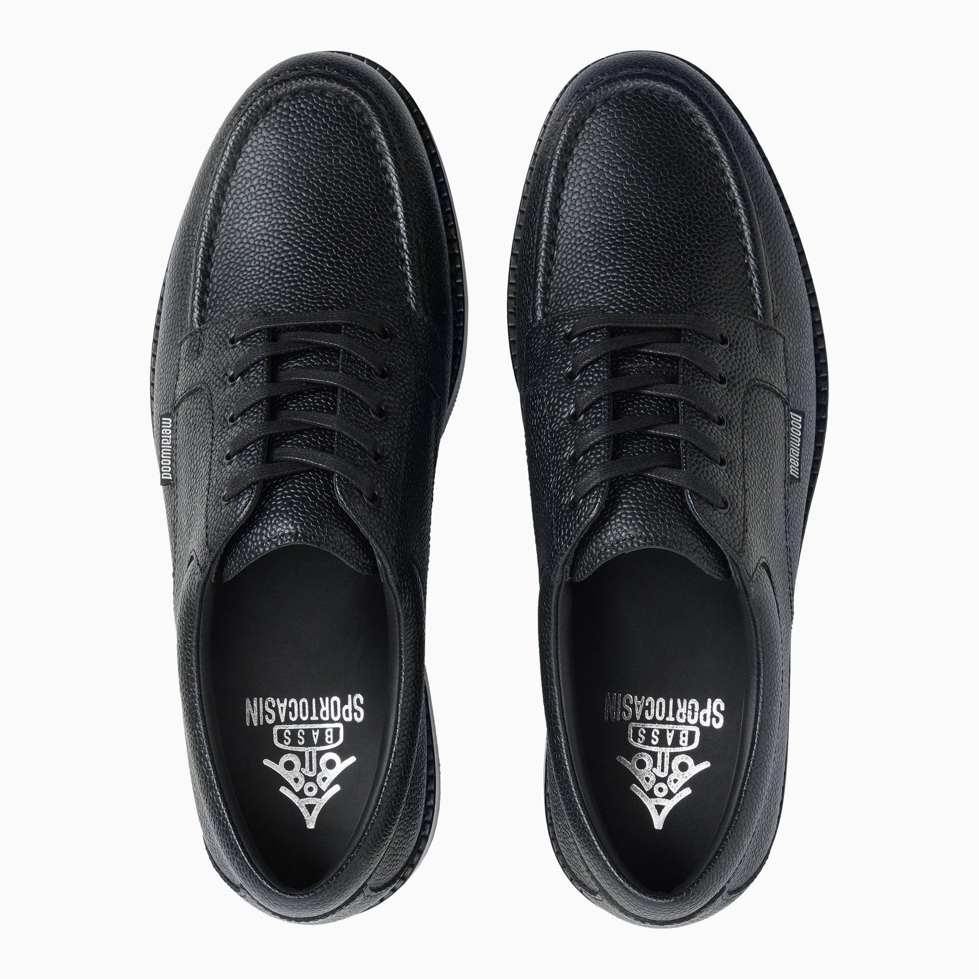 Three-quarter angle of Open black Men's G.H.BASS x Metalwood Studios - Sportocasin Derby Lace-Up Derby Lace-Ups's front side
