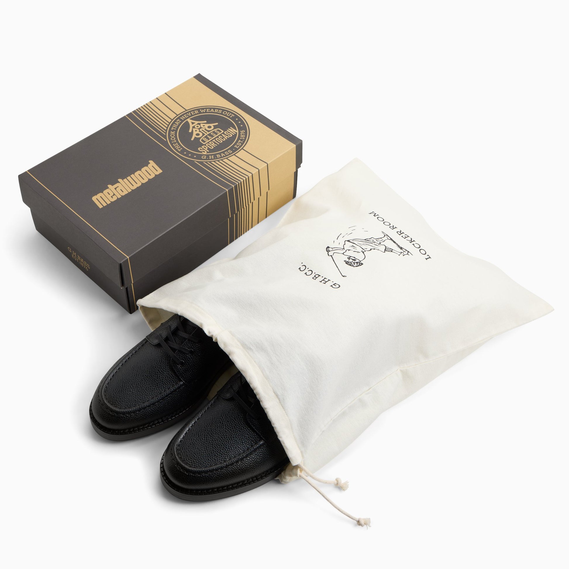 View of Open black Men's G.H.BASS x Metalwood Studios - Sportocasin Derby Lace-Up Derby Lace-Ups's sole