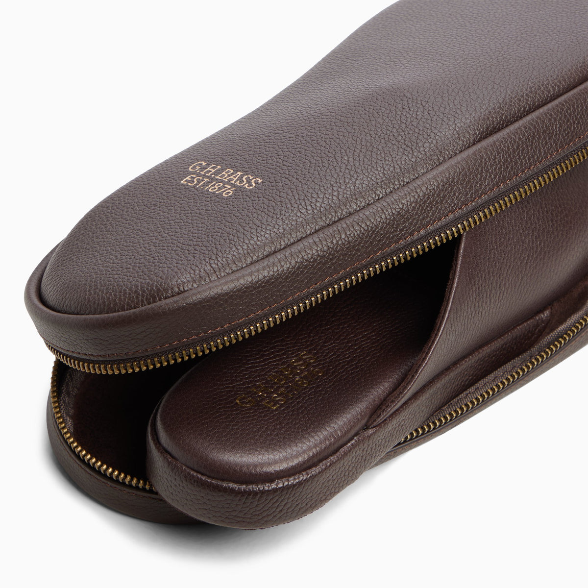Top-down view of the Brown Men's Monogram Packable Travel Slipper Slippers
