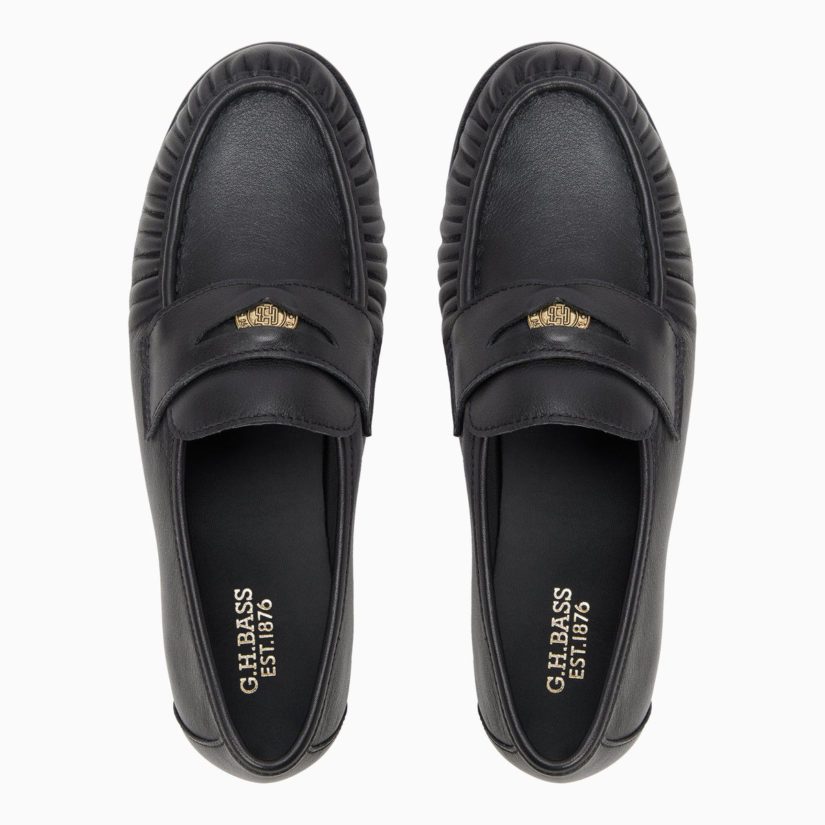 Three-quarter angle of Black Women's Rose Penny Loafer Penny Loafers's front side