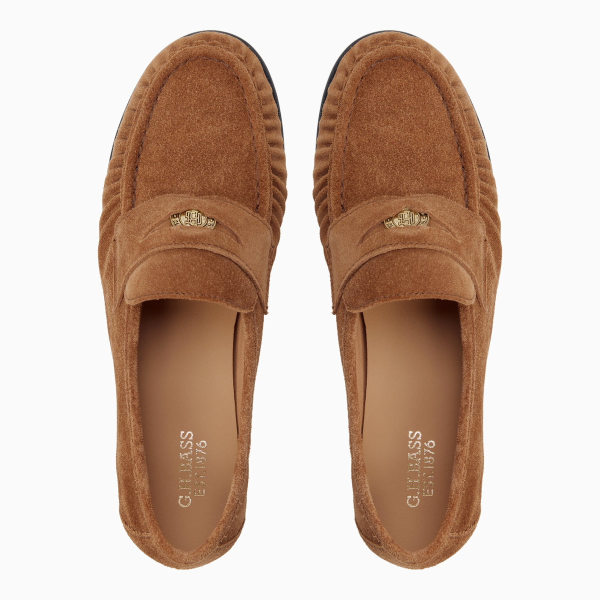 Three-quarter angle of Antique brown Women's Rose Penny Loafer Penny Loafers's front side