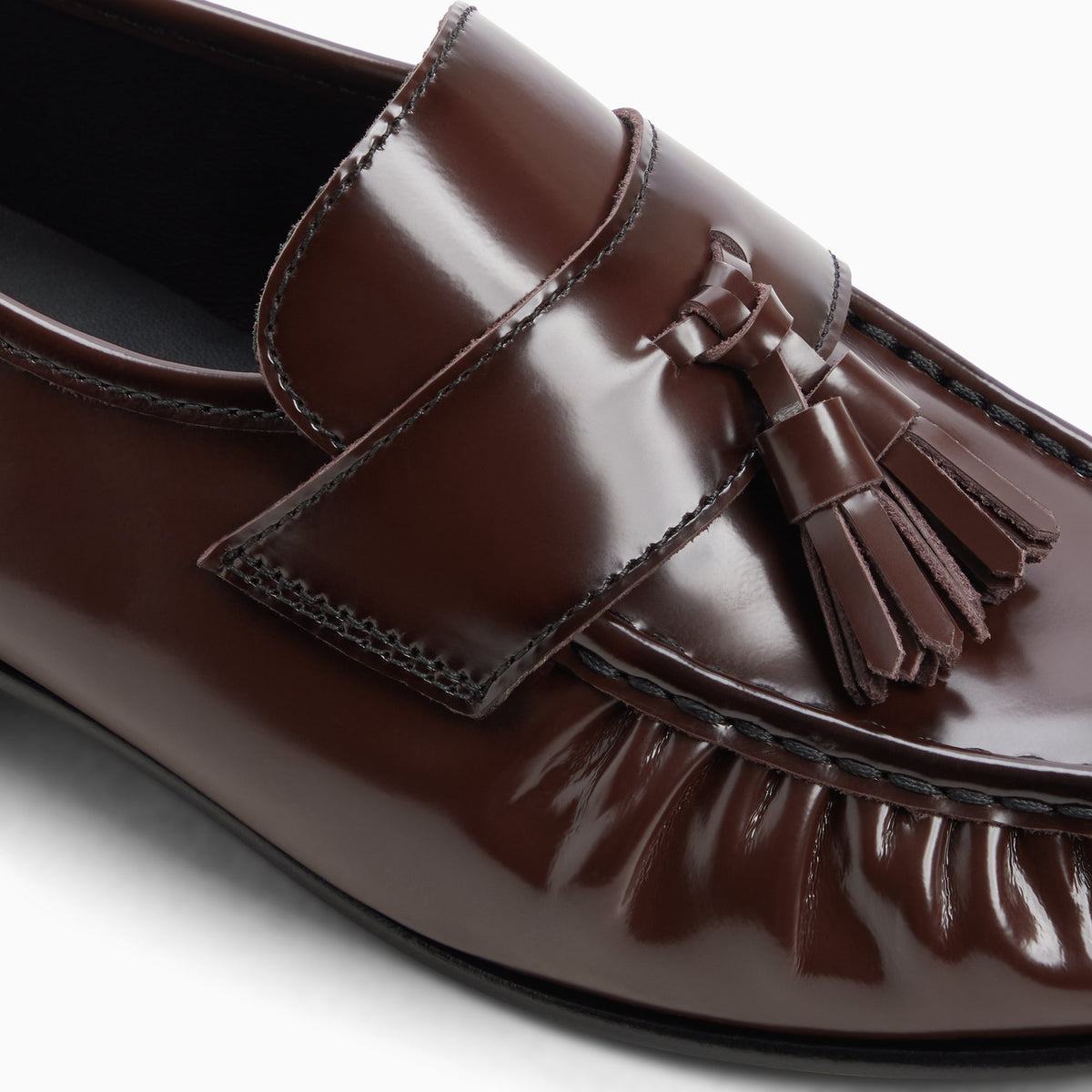Top-down view of the Medium brown Women's Anita Tassel Loafer Tassel Loafers