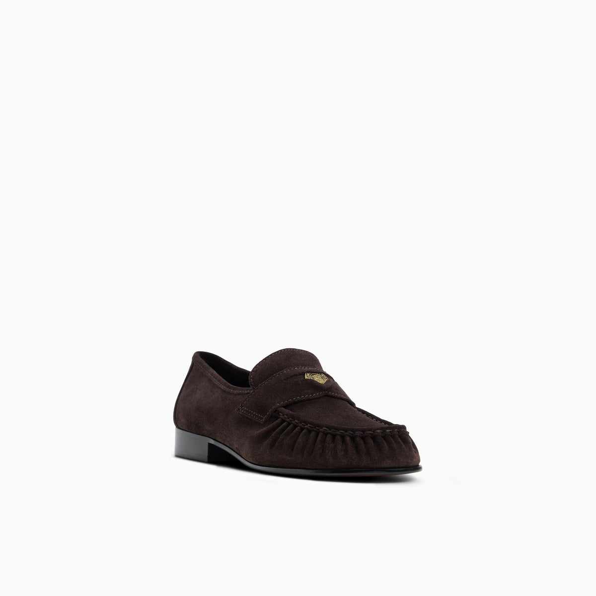Three-quarter angle of Dark choco Women's Rose Penny Loafer Penny Loafers's back side