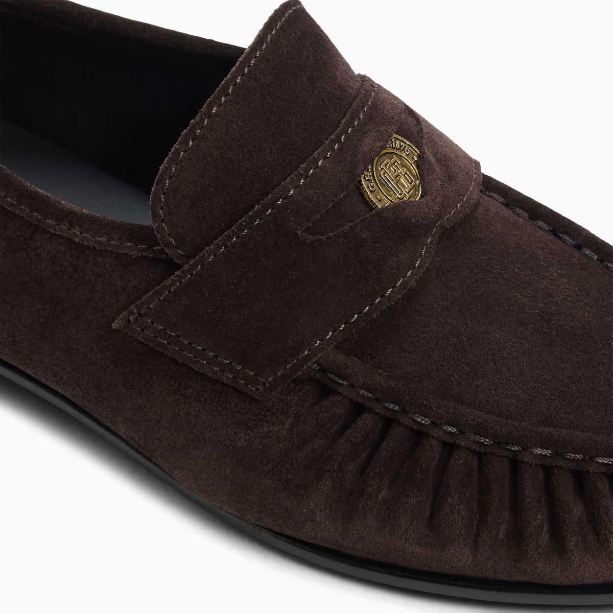 Top-down view of the Dark choco Women's Rose Penny Loafer Penny Loafers